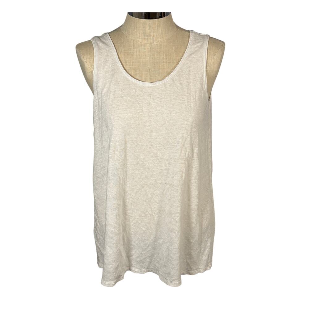 Eileen Fisher 100% Organic Linen Tank Top White Women M Pullover